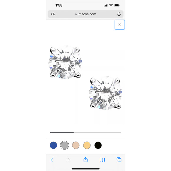 NEW Giani Bernini CZ Sterling Silver 925 STUD EARRINGS 1/4” Cubic Zirconia Macys - Picture 3 of 5